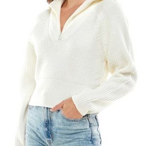 WAYF Nelle half zip cream sweater medium